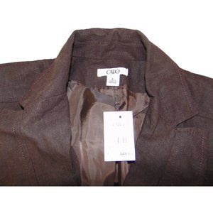 Cato Lined Blazer NWT  * Size 8 *  Brown   Linen Rayon * Jacket